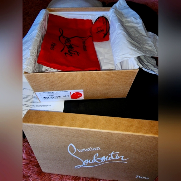 Christian Louboutin Optisexy 100 Glit Mini/PVC/Spec Ivory/Light GOLG heels - Picture 2 of 7